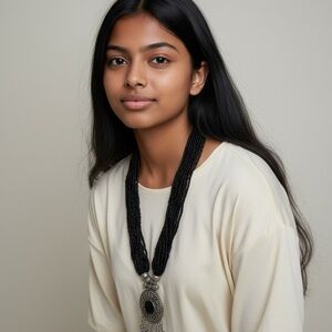 Elegant Black and Silver Necklace